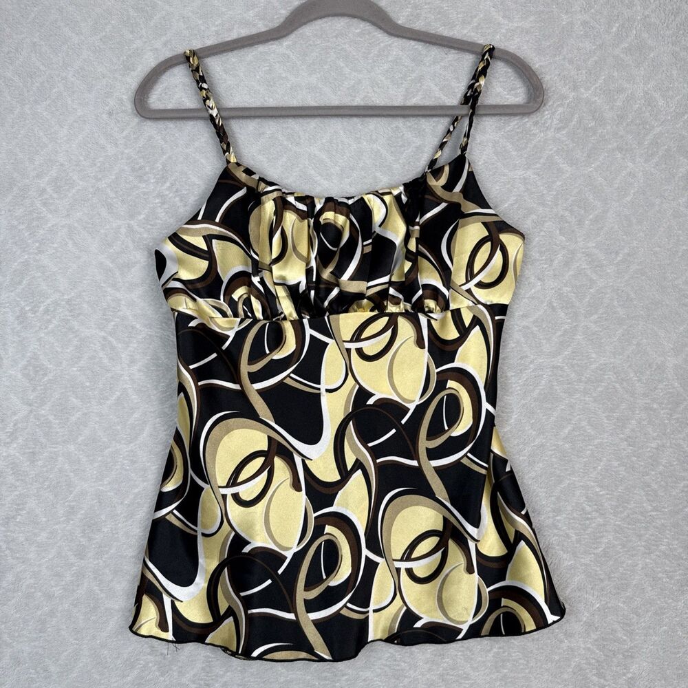 Vtg Byer Cami Top Women XL Babydoll Satin Fairy Coquette Braided Strap Y2K 2000s